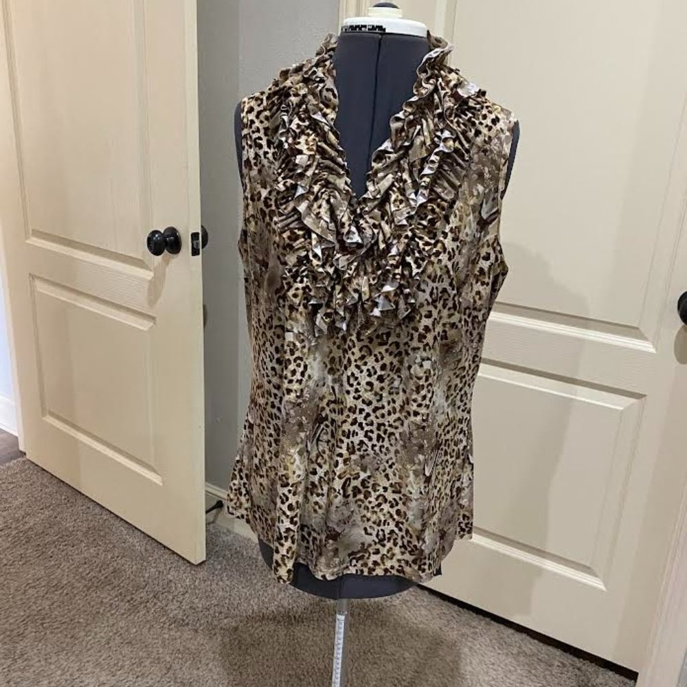 Printed top, Brown, Beige, size L